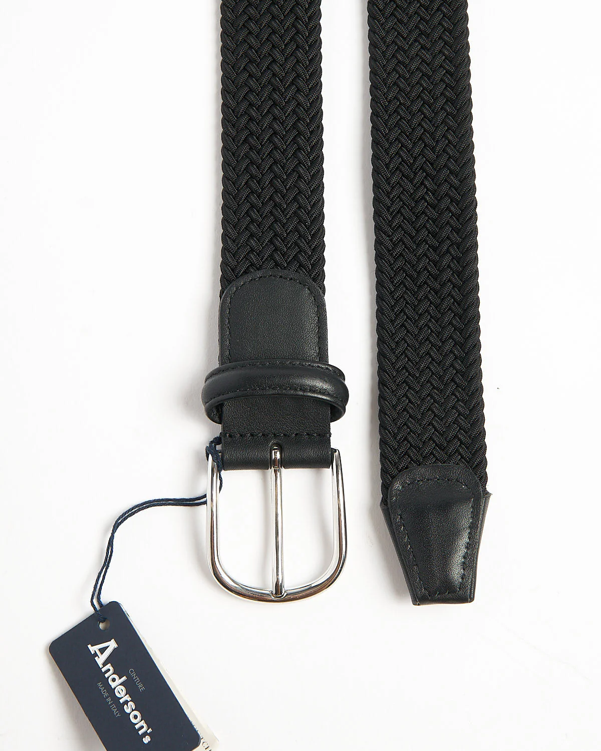 Signature Braided Stretch Black Cotton Belt - Image 3