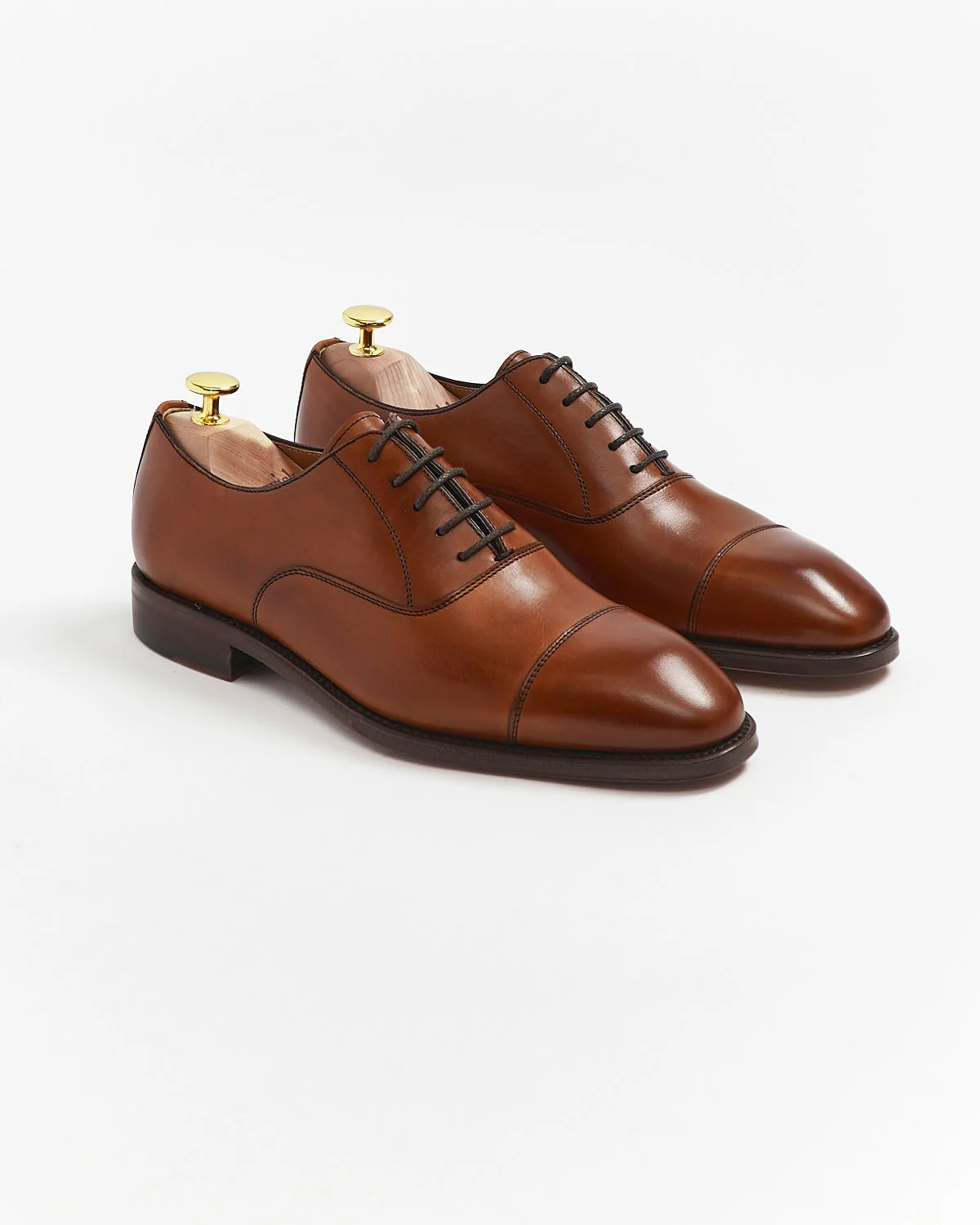 Tan Brown Cap Toe Oxford Dress Shoe - Image 3
