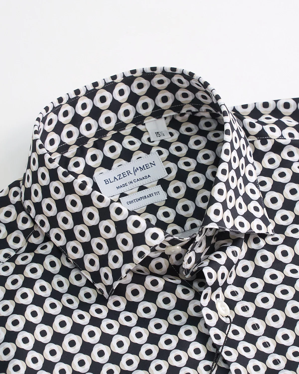 Circular Geometric Print Cotton Short Sleeve Shirt - Image 4