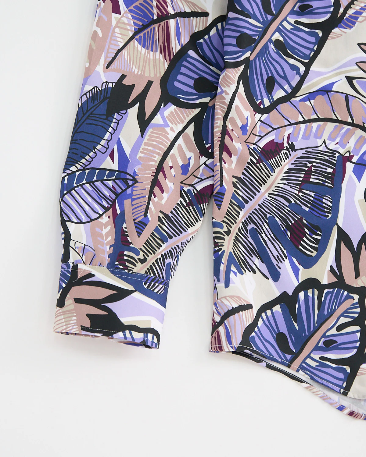 Trippy Monstera Print Long Sleeve Cotton Shirt - Image 3