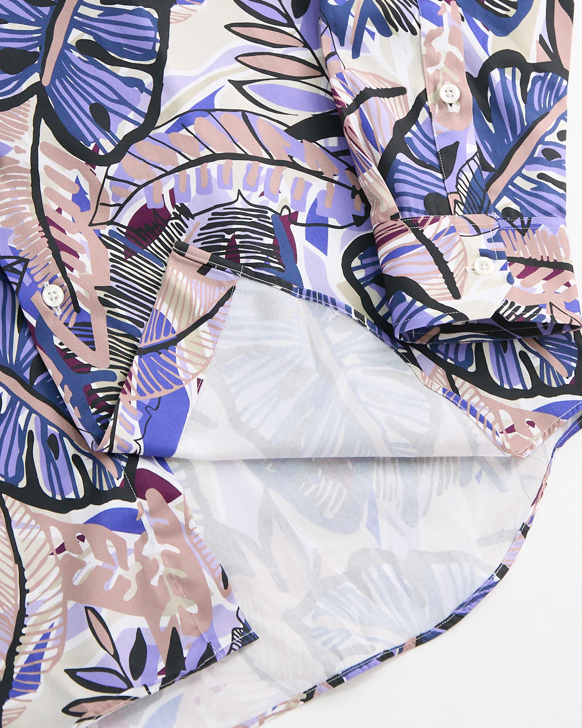 Trippy Monstera Print Long Sleeve Cotton Shirt - Image 4