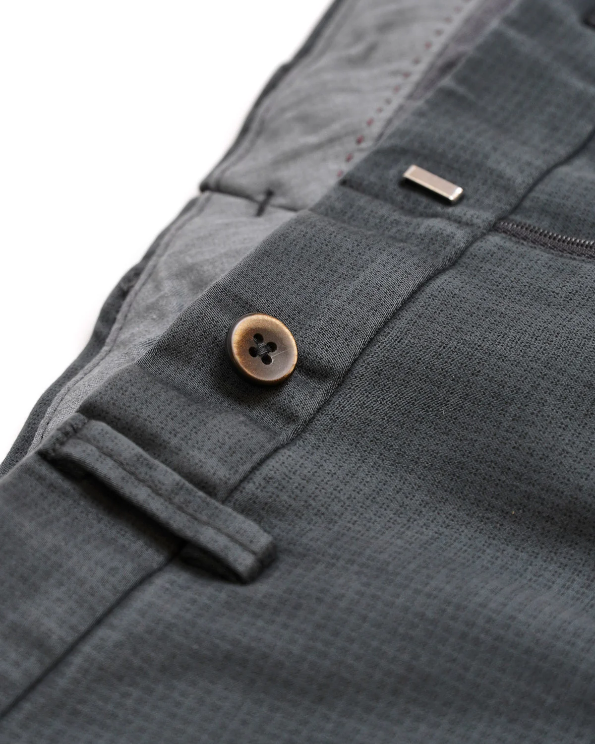 Power Stretch Jacquard Casual Navy Chinos - Image 4