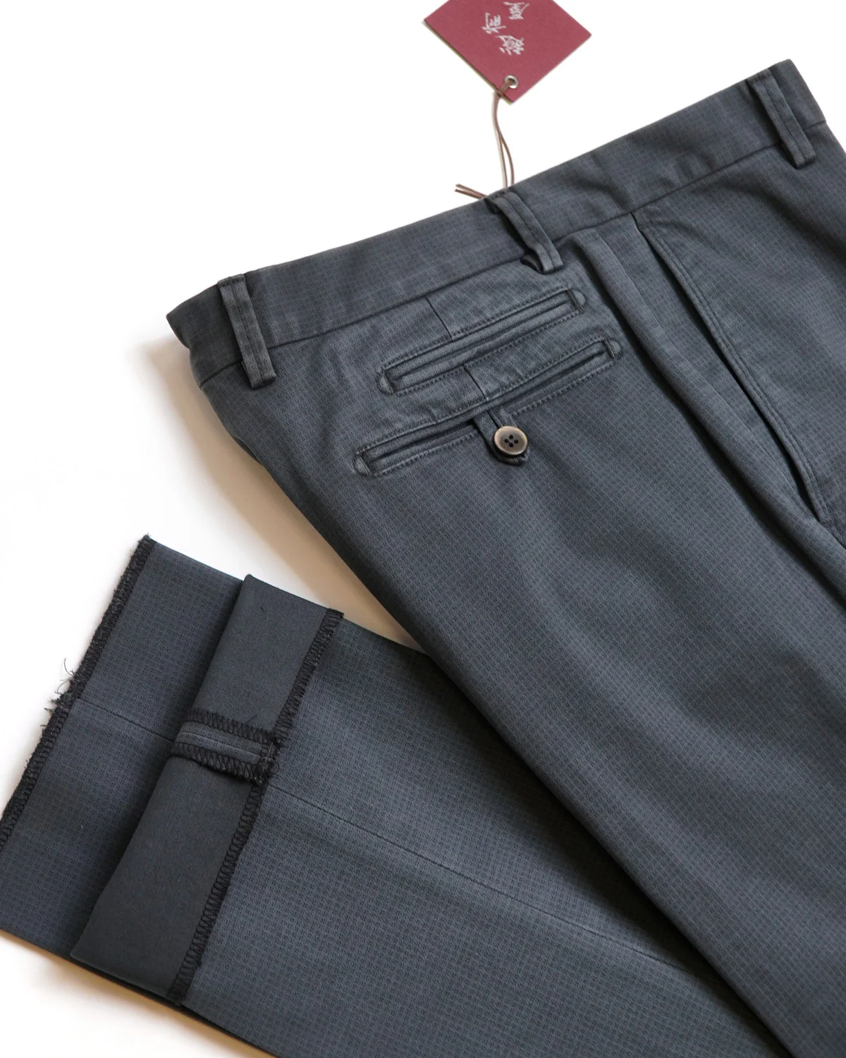 Power Stretch Jacquard Casual Navy Chinos - Image 6