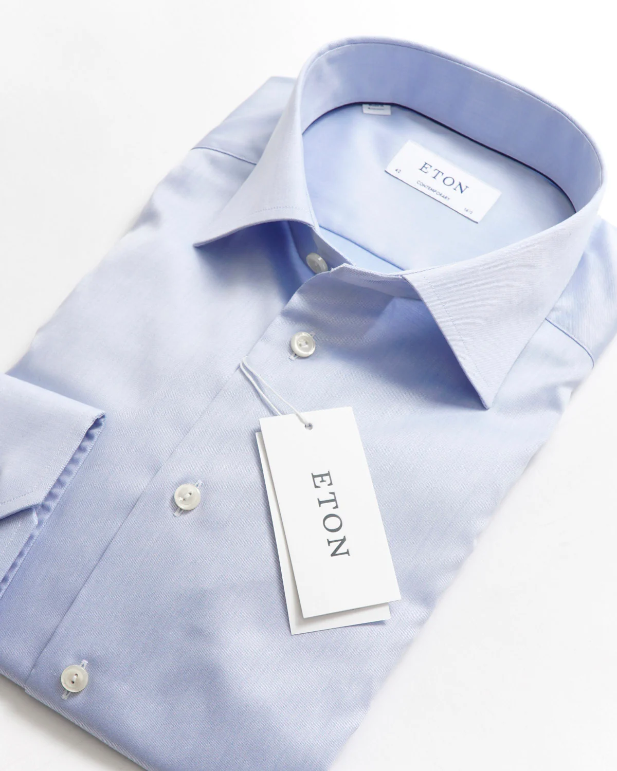 Signature Twill Light Blue Contemporary Dress Shirt - Image 4