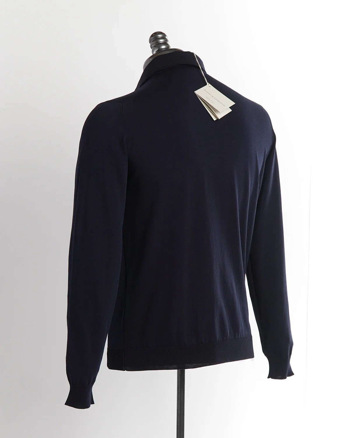 Long Sleeve Crepe Cotton Polo - Image 3
