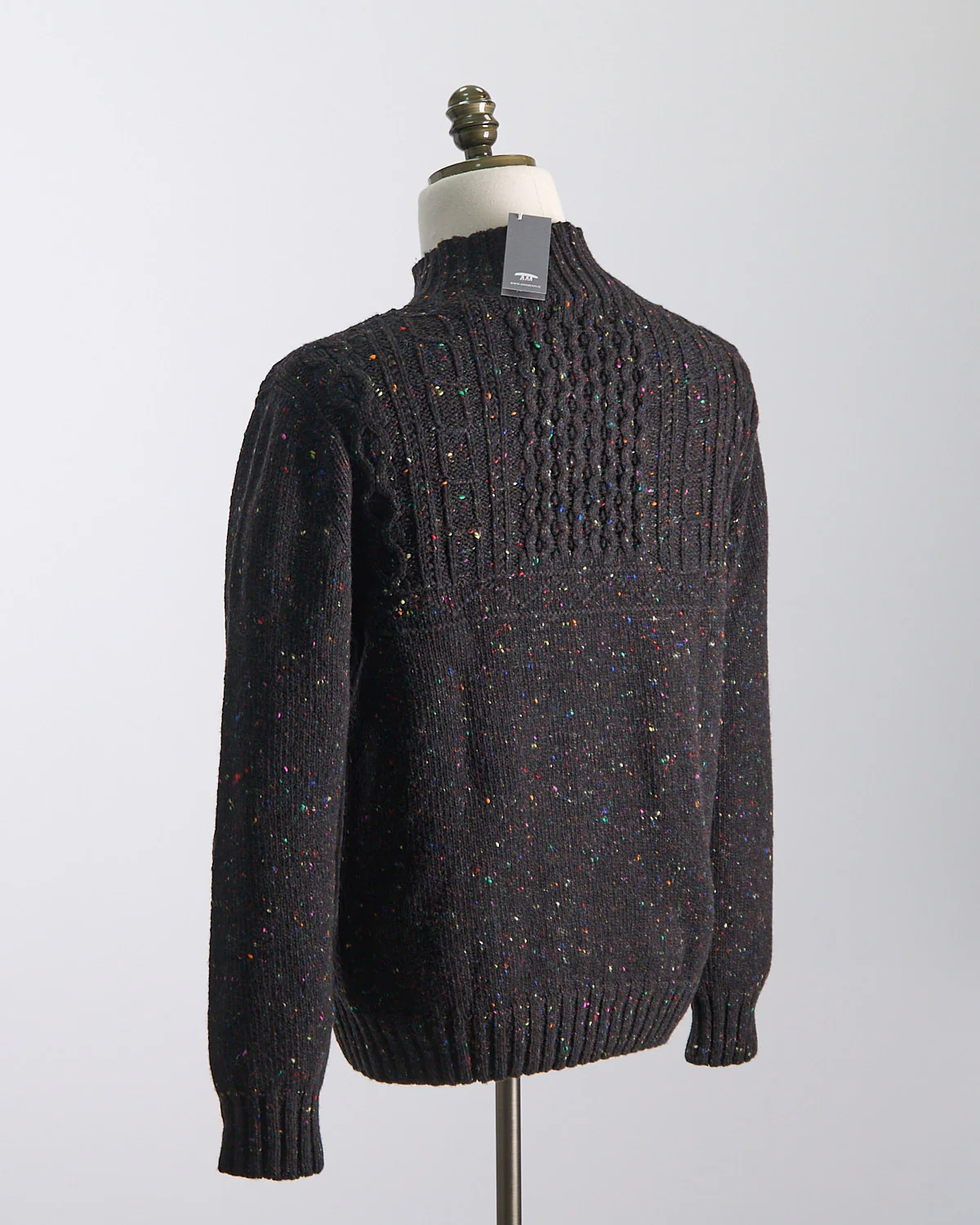Donegal Maírtín Beag Cableknit Button Mock Sweater - Image 11