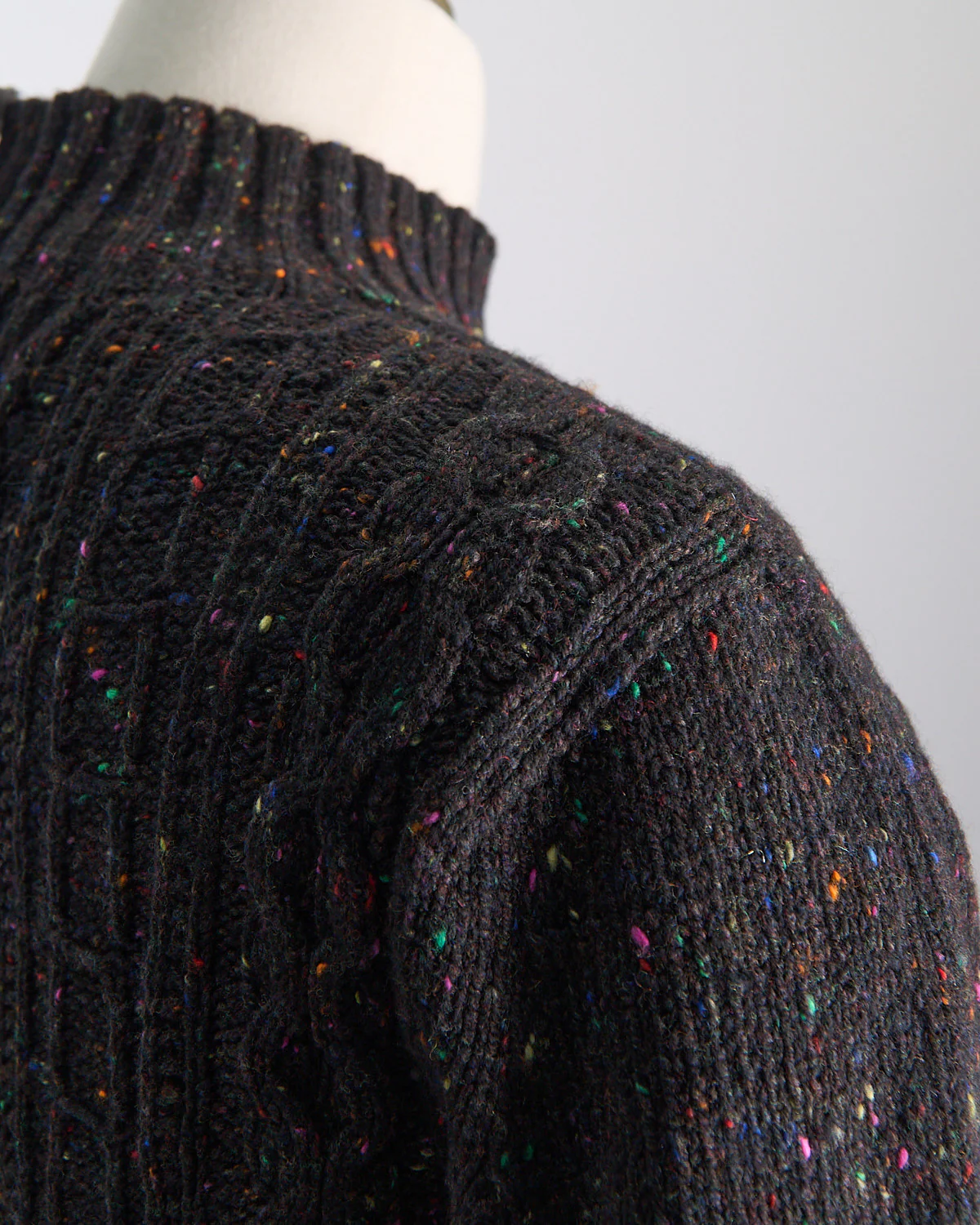 Donegal Maírtín Beag Cableknit Button Mock Sweater - Image 8