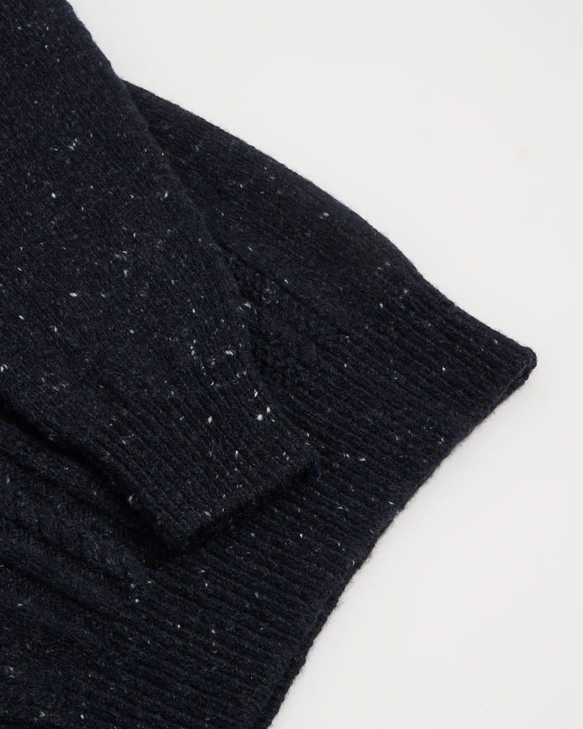 Navy Donegal Wool-Cashmere Aran Ridges Cableknit Crewneck Sweater - Image 4