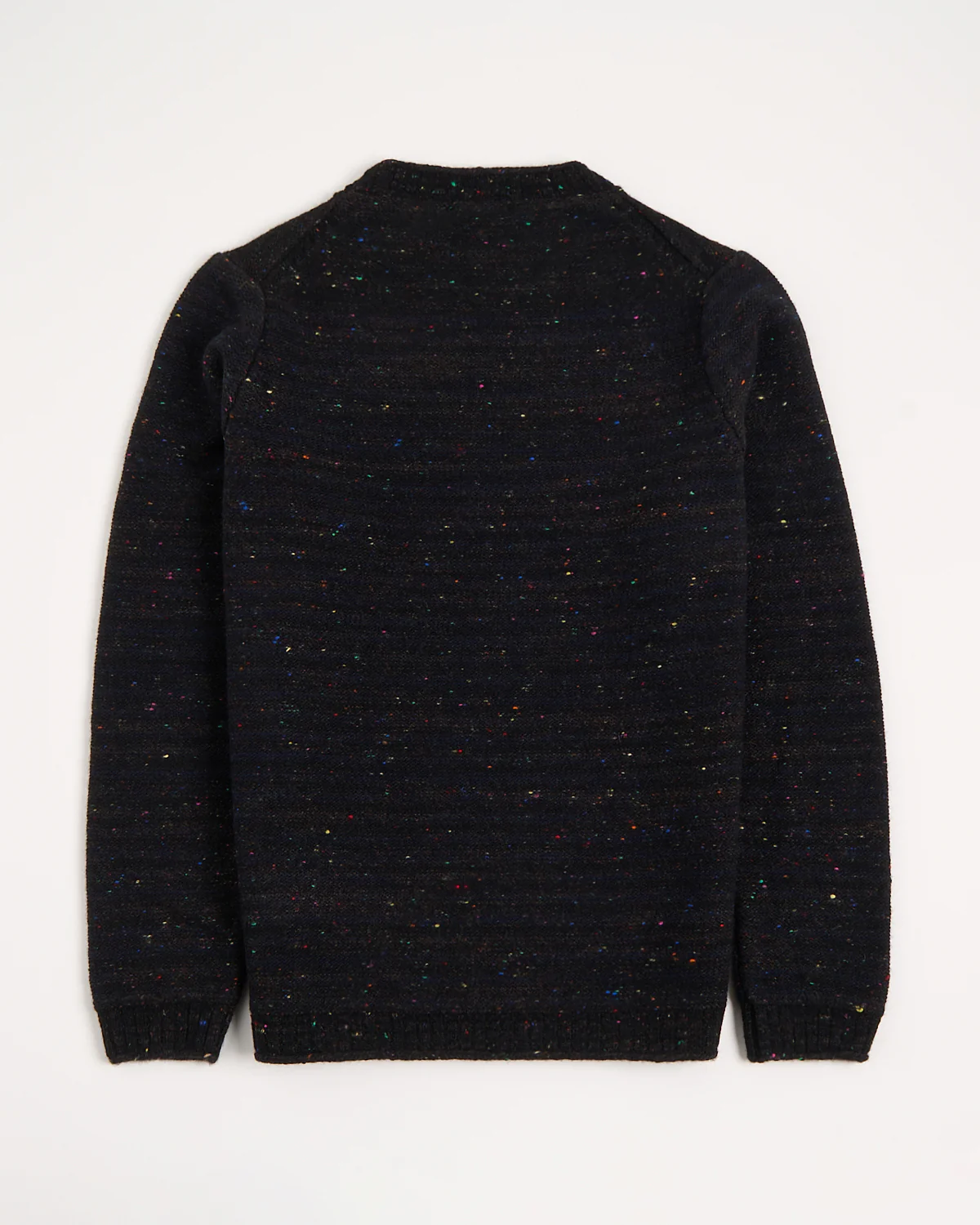 Navy Donegal Wool-Cashmere Striped Mock Neck Sweater - Image 3