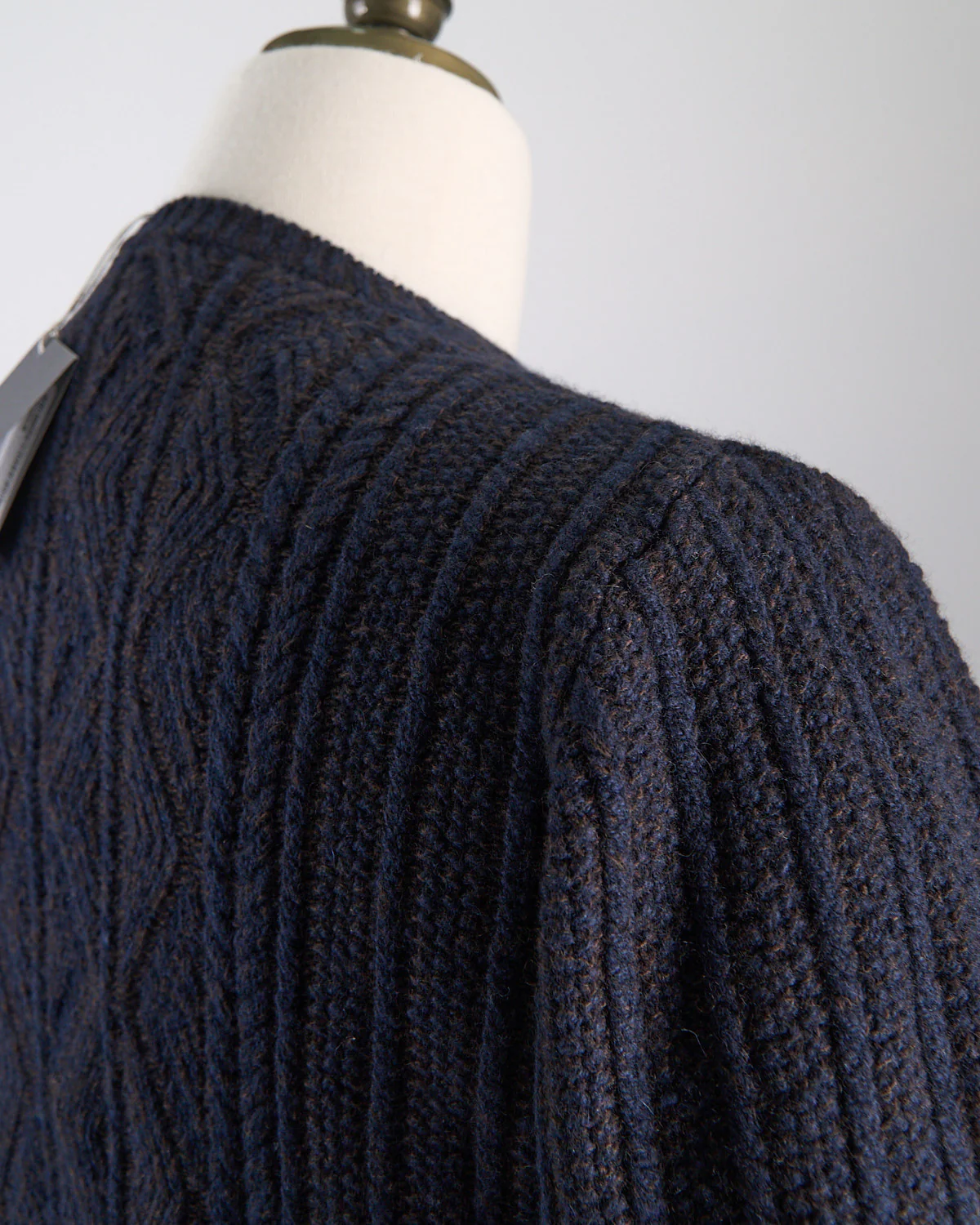 Wool Cashmere Patent Cableknit Crewneck Sweater - Image 4