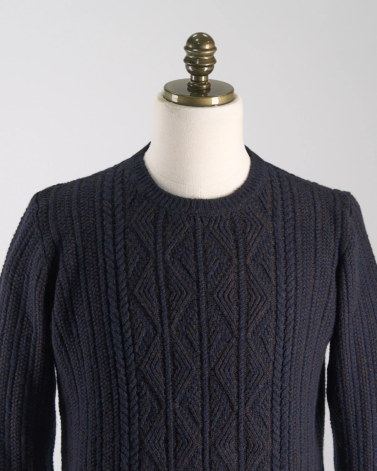 Wool Cashmere Patent Cableknit Crewneck Sweater - Image 5