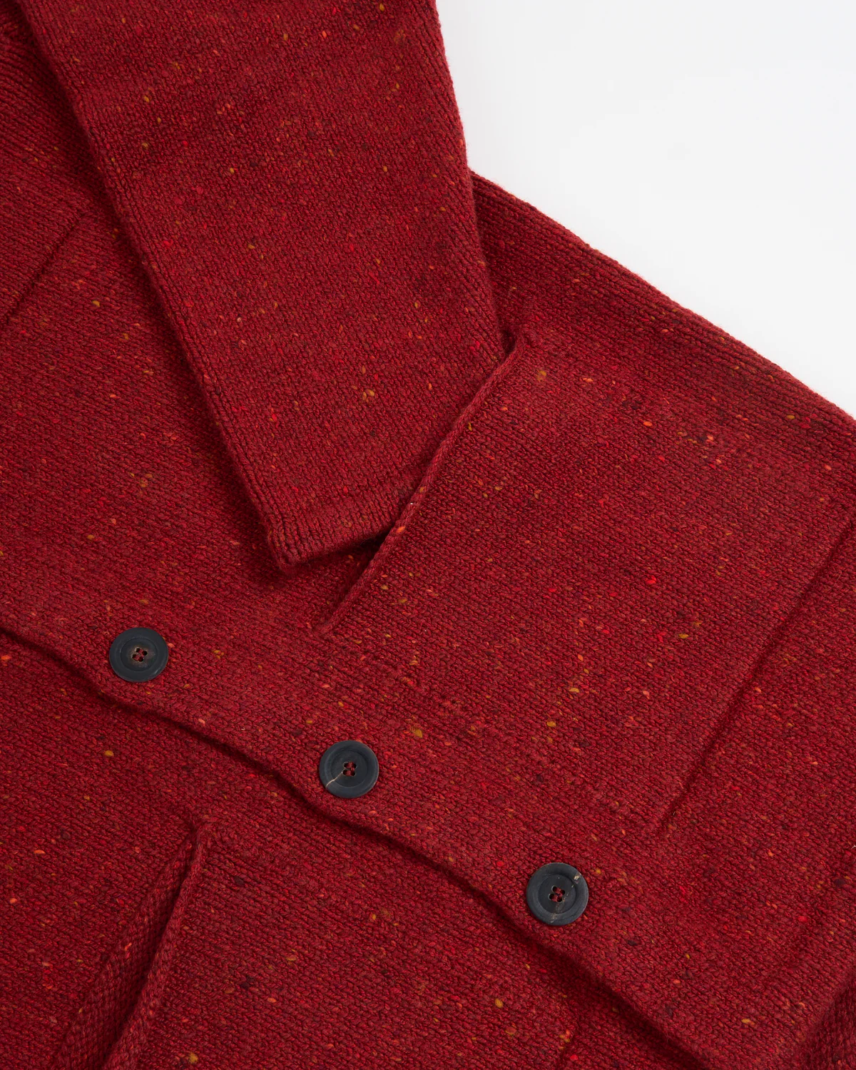 Wool-Cashmere Shirt Collar Carpenter's Jacket Sweater - Image 4