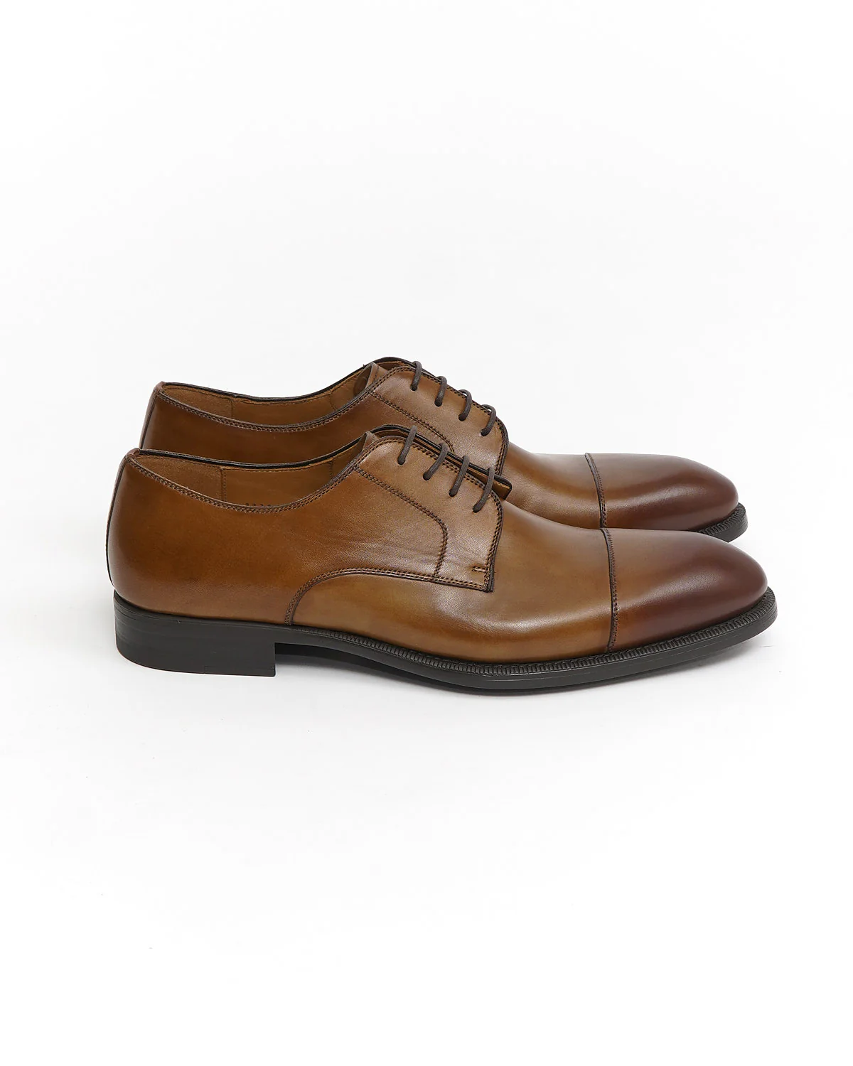 Harlan Leather Blucher Cap Toe Dress Shoes - Image 4