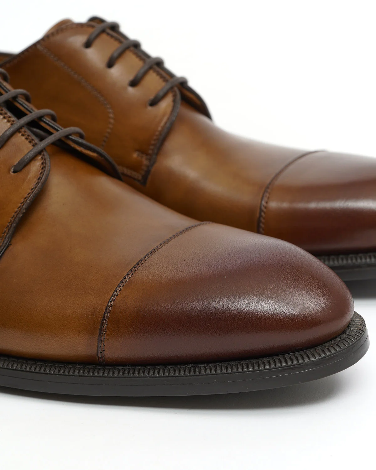 Harlan Leather Blucher Cap Toe Dress Shoes - Image 8