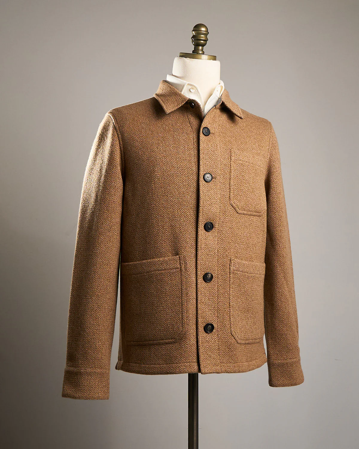 Elasi Wool Silk Cashmere Knit Overshirt - Image 3