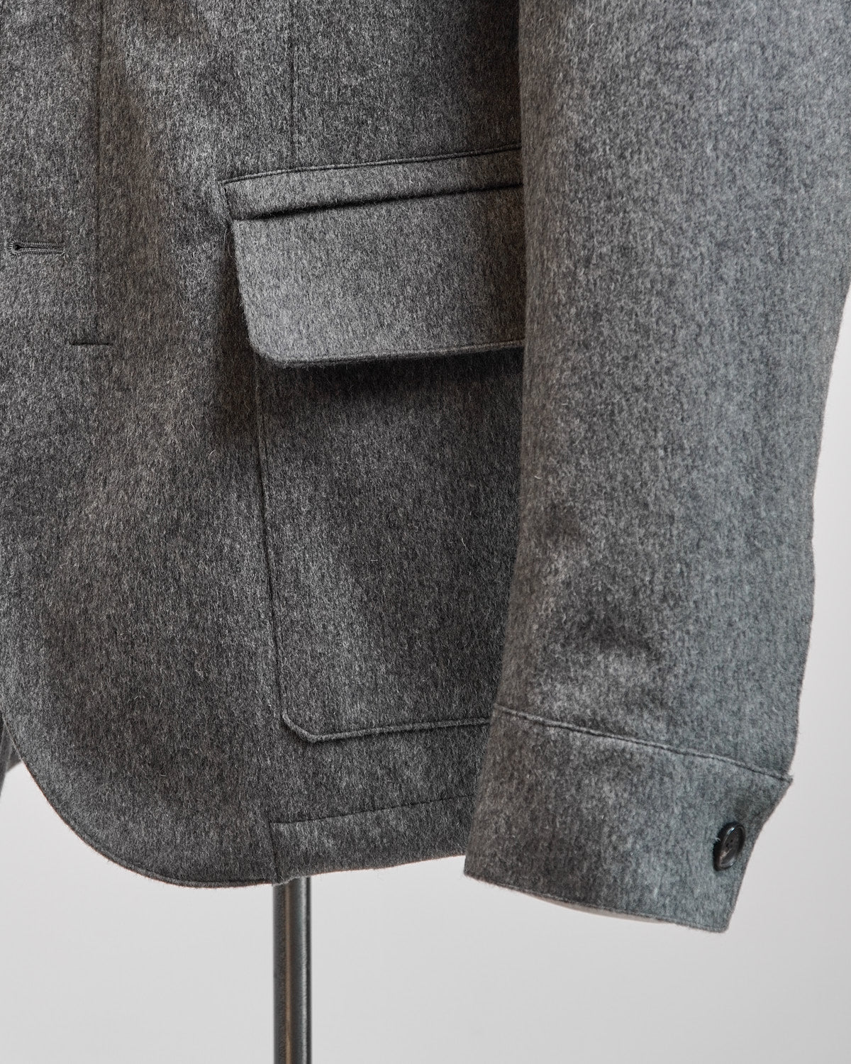 Grey Wool & Cashmere Quilted Hybrid Jacket - Image 4