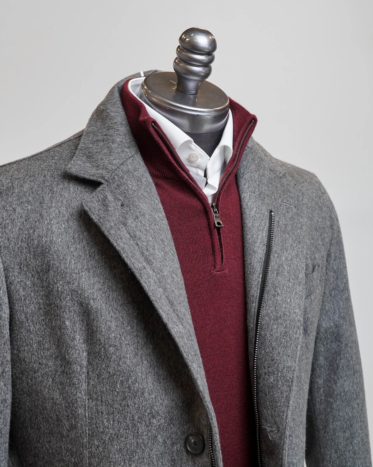 Grey Wool & Cashmere Quilted Hybrid Jacket - Image 7