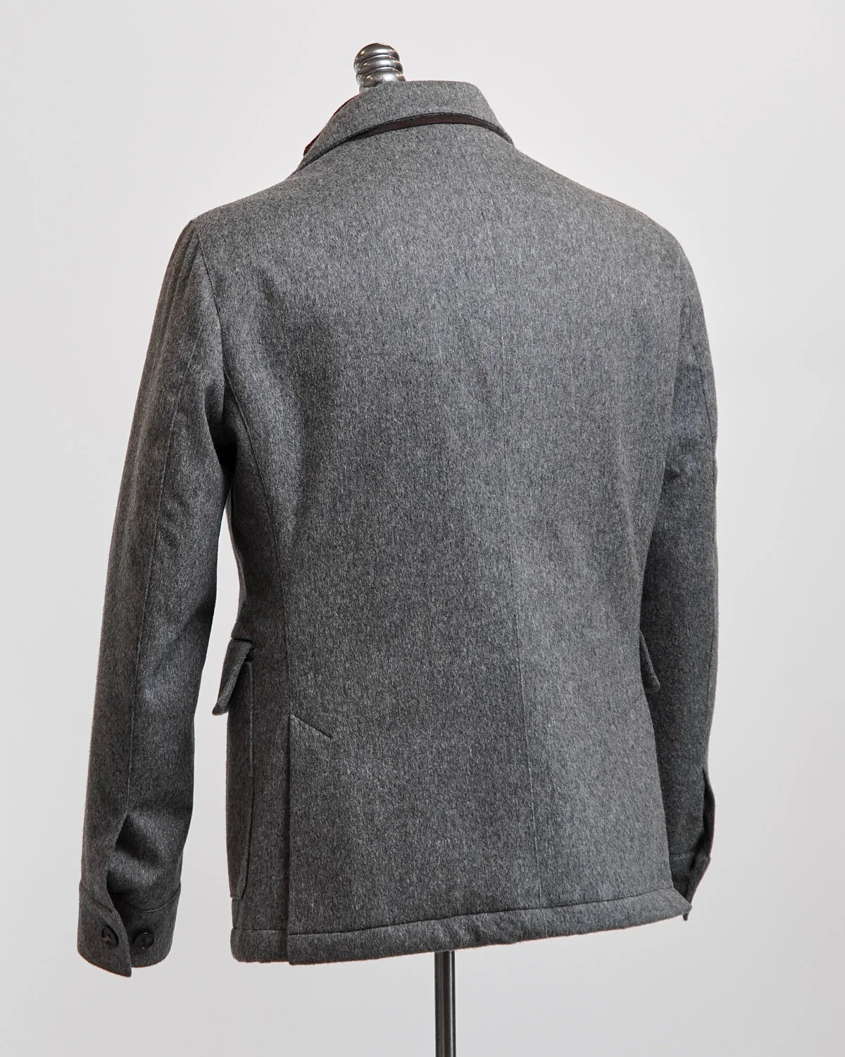 Grey Wool & Cashmere Quilted Hybrid Jacket - Image 8