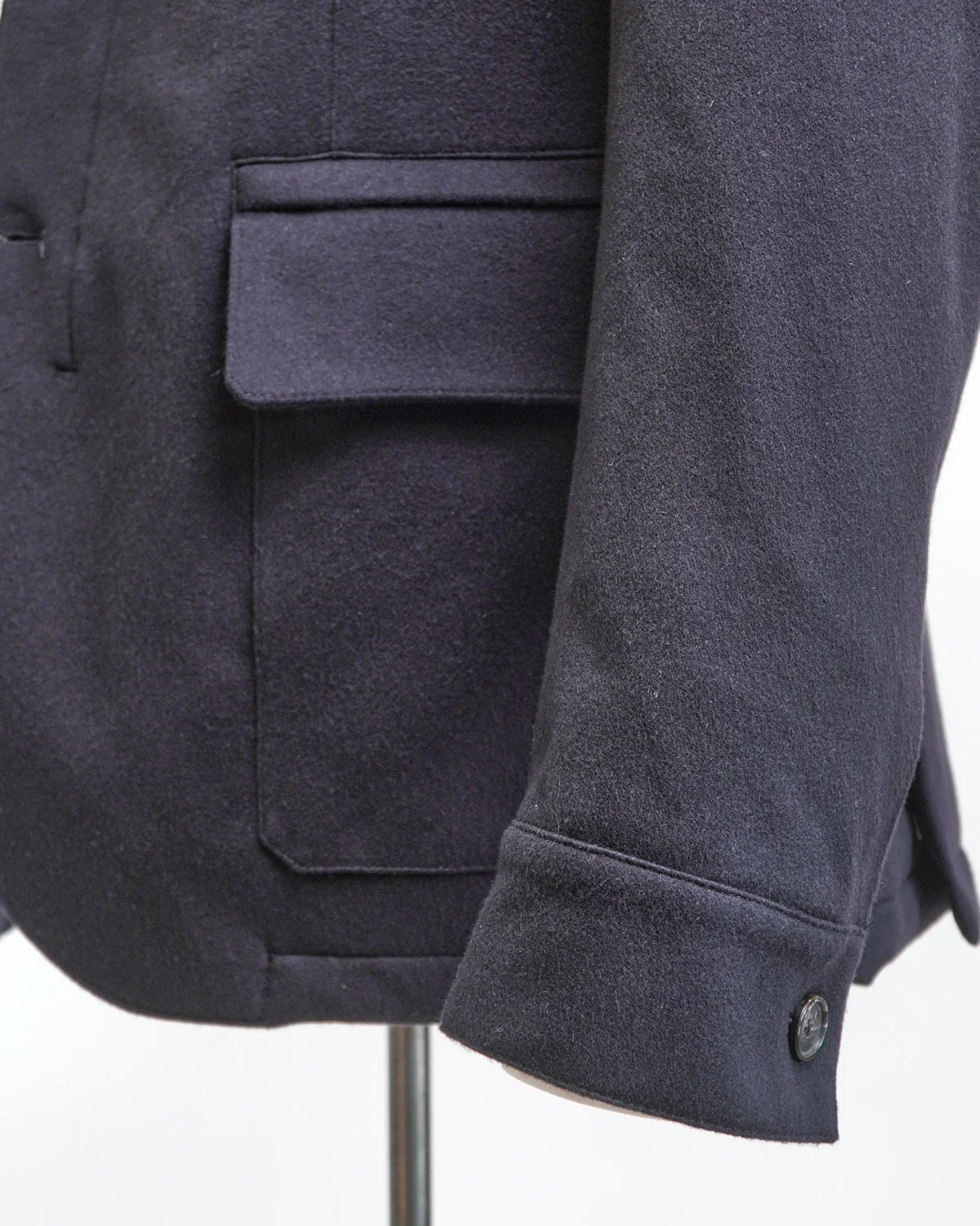 Navy Wool & Cashmere Quilted Hybrid Jacket - Image 4