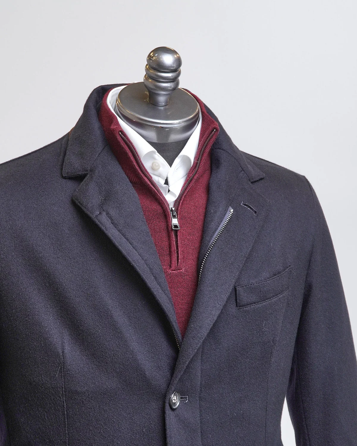 Navy Wool & Cashmere Quilted Hybrid Jacket - Image 6