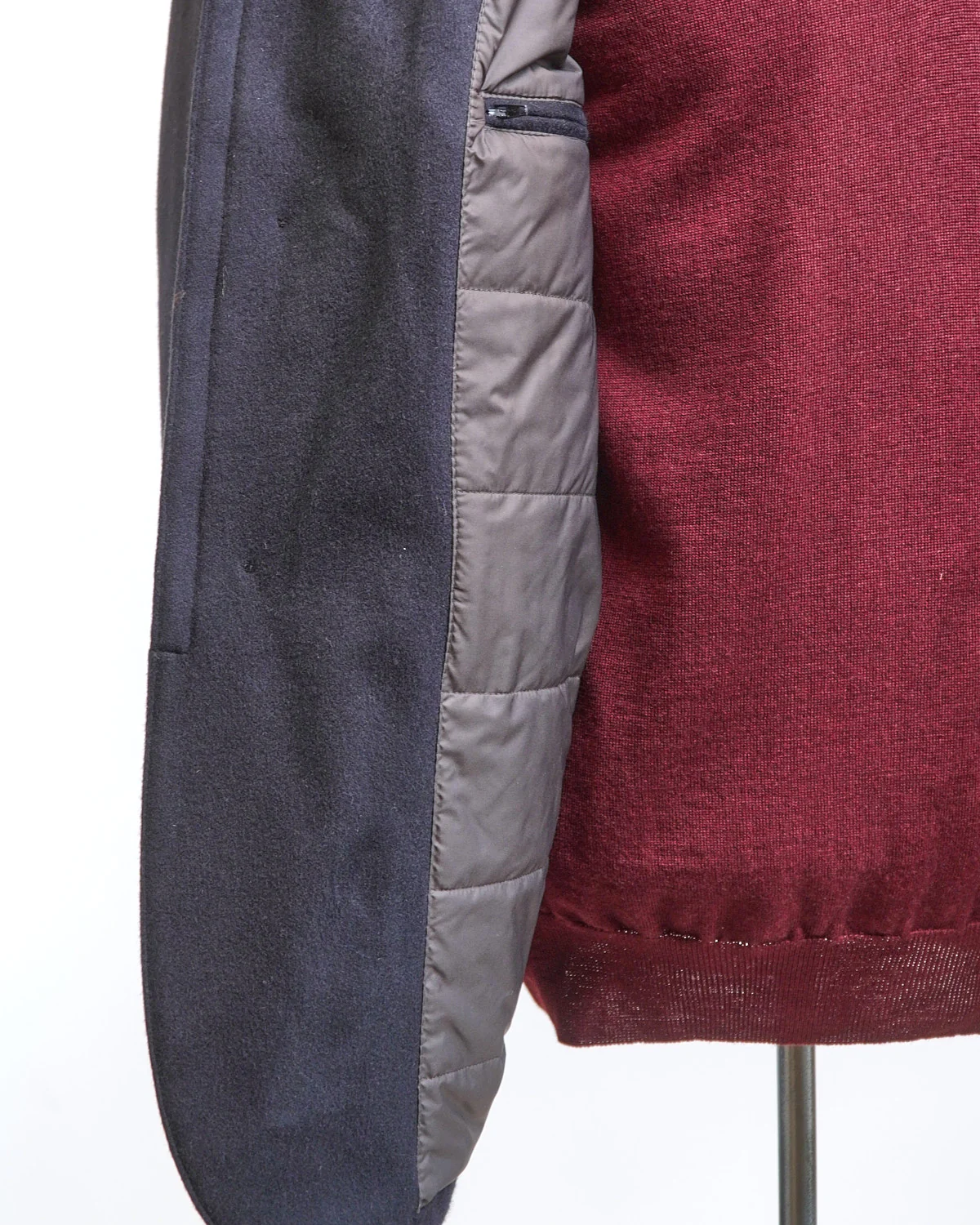 Navy Wool & Cashmere Quilted Hybrid Jacket - Image 7