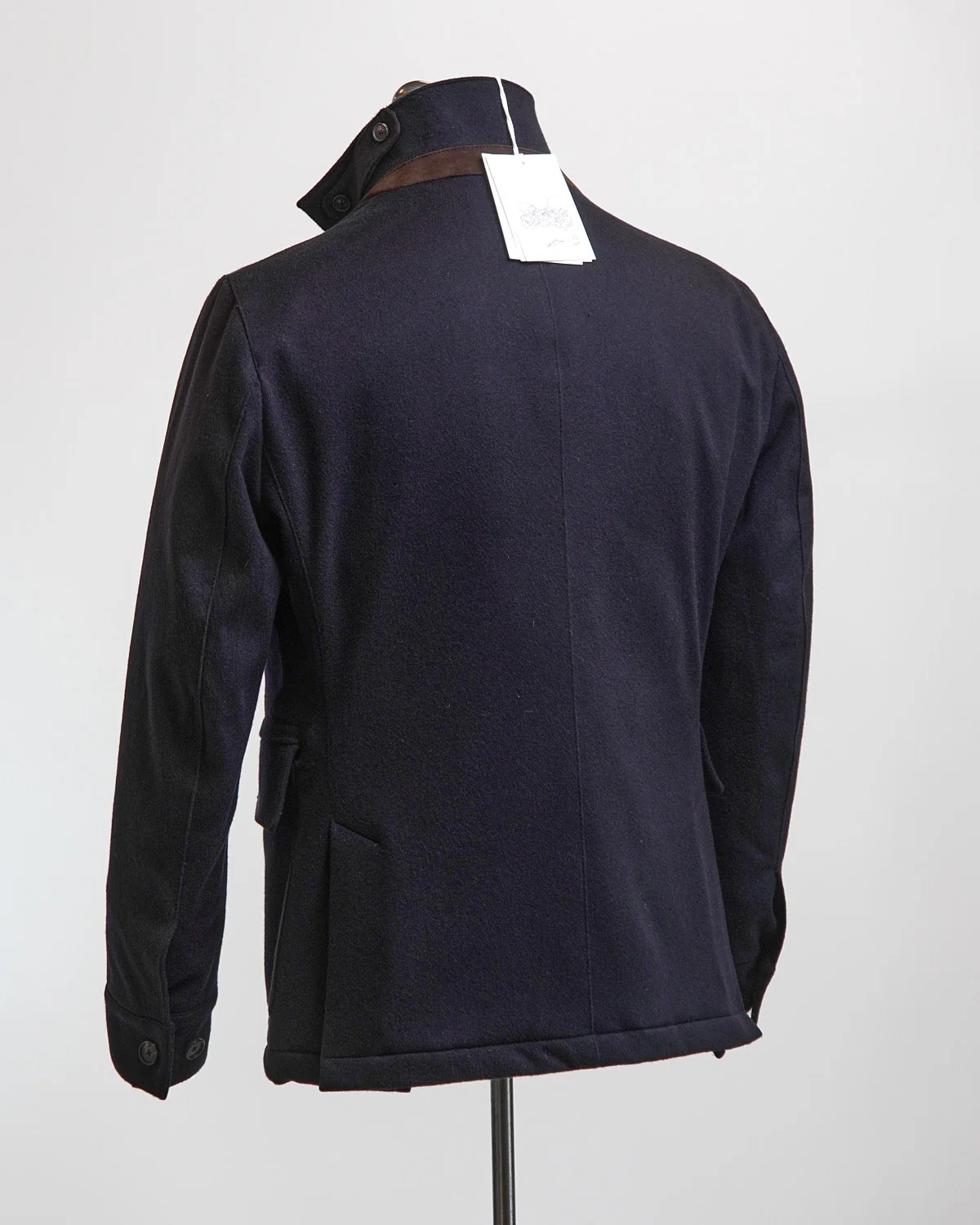Navy Wool & Cashmere Quilted Hybrid Jacket - Image 8