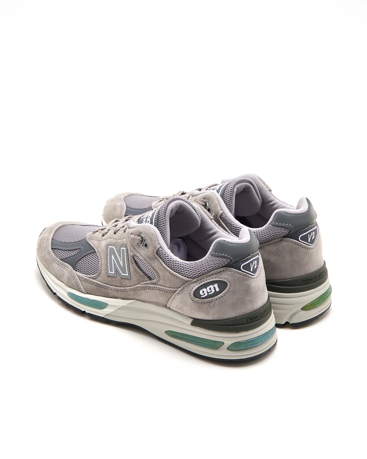 Grey & White Made In Uk 991 V2 Sneakers - Image 6