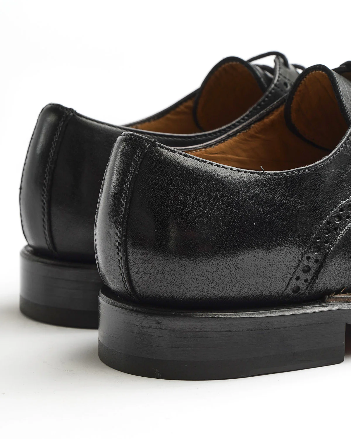 Black Calf Brogued Cap Toe Derby Dress Shoe - Image 9