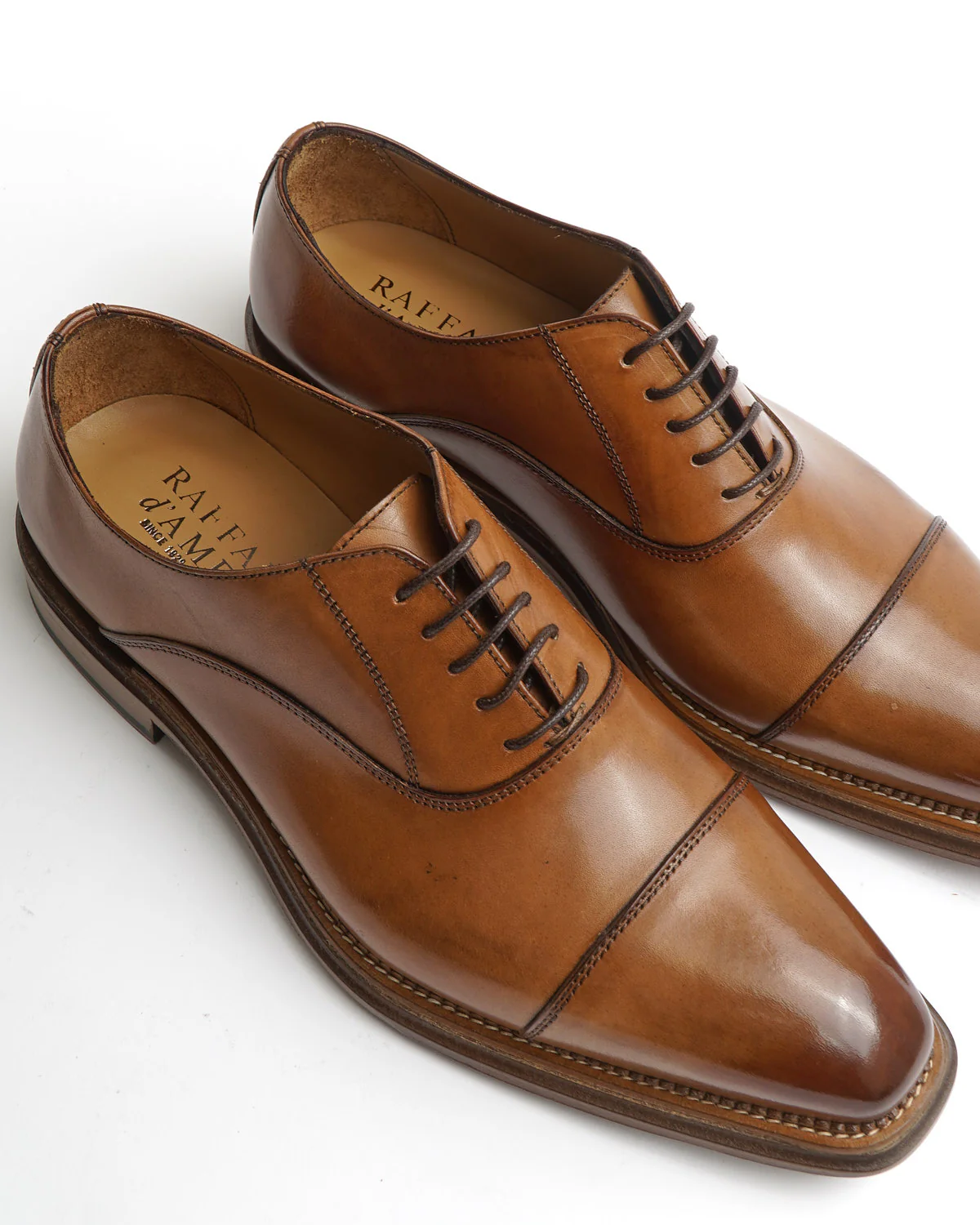 Cognac Brown Calf Cap Toe Oxford Dress Shoe - Image 3