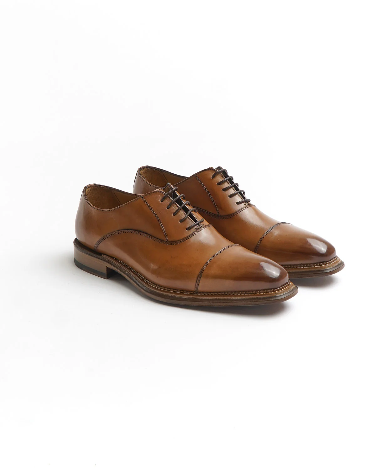Cognac Brown Calf Cap Toe Oxford Dress Shoe - Image 4