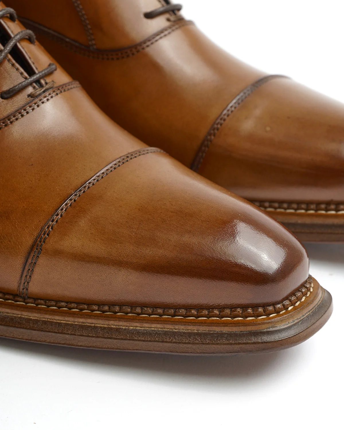 Cognac Brown Calf Cap Toe Oxford Dress Shoe - Image 8