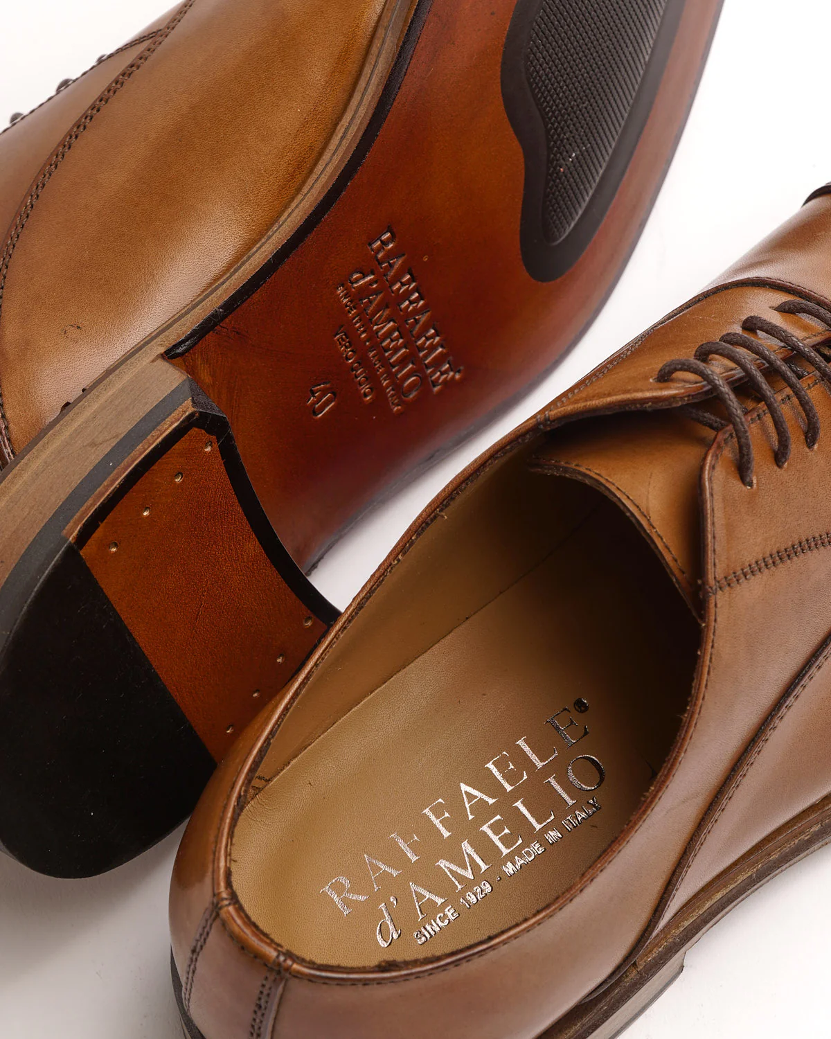 Cognac Brown Calf Cap Toe Oxford Dress Shoe - Image 9