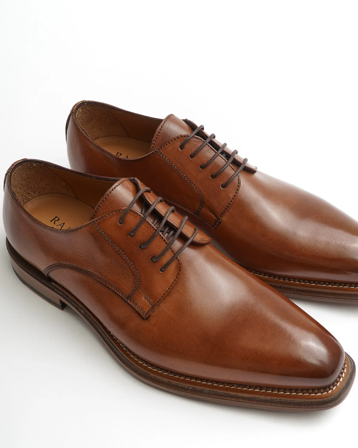 Cognac Chiseled Toe Derby Dress Shoe - Image 10