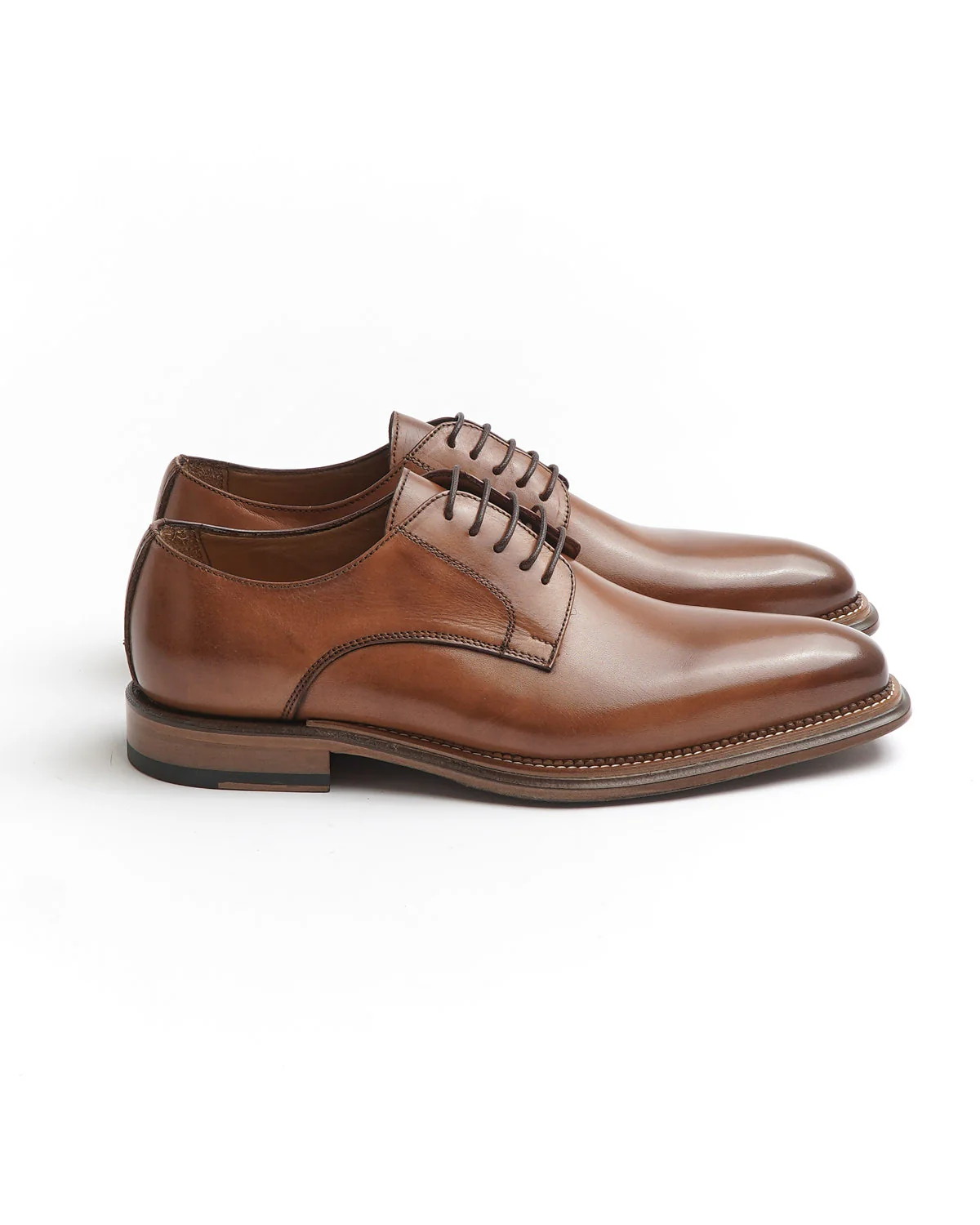 Cognac Chiseled Toe Derby Dress Shoe - Image 5