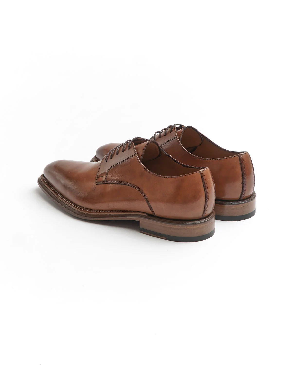 Cognac Chiseled Toe Derby Dress Shoe - Image 6