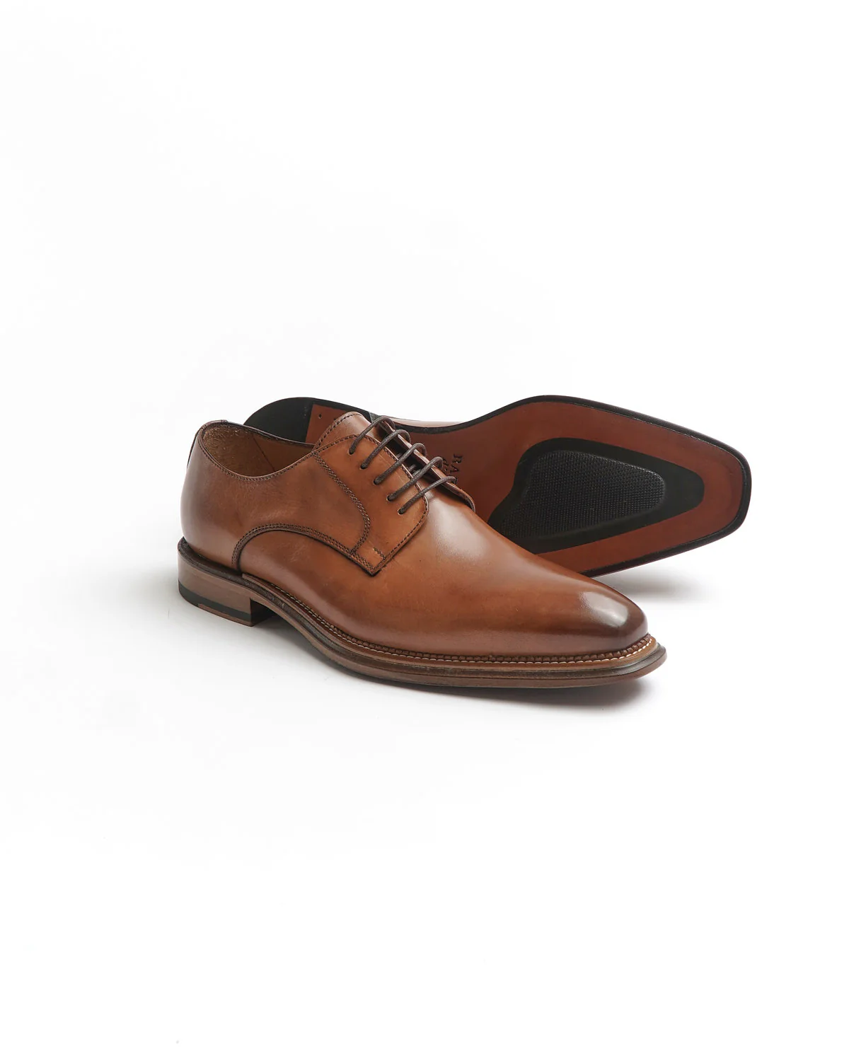 Cognac Chiseled Toe Derby Dress Shoe - Image 7