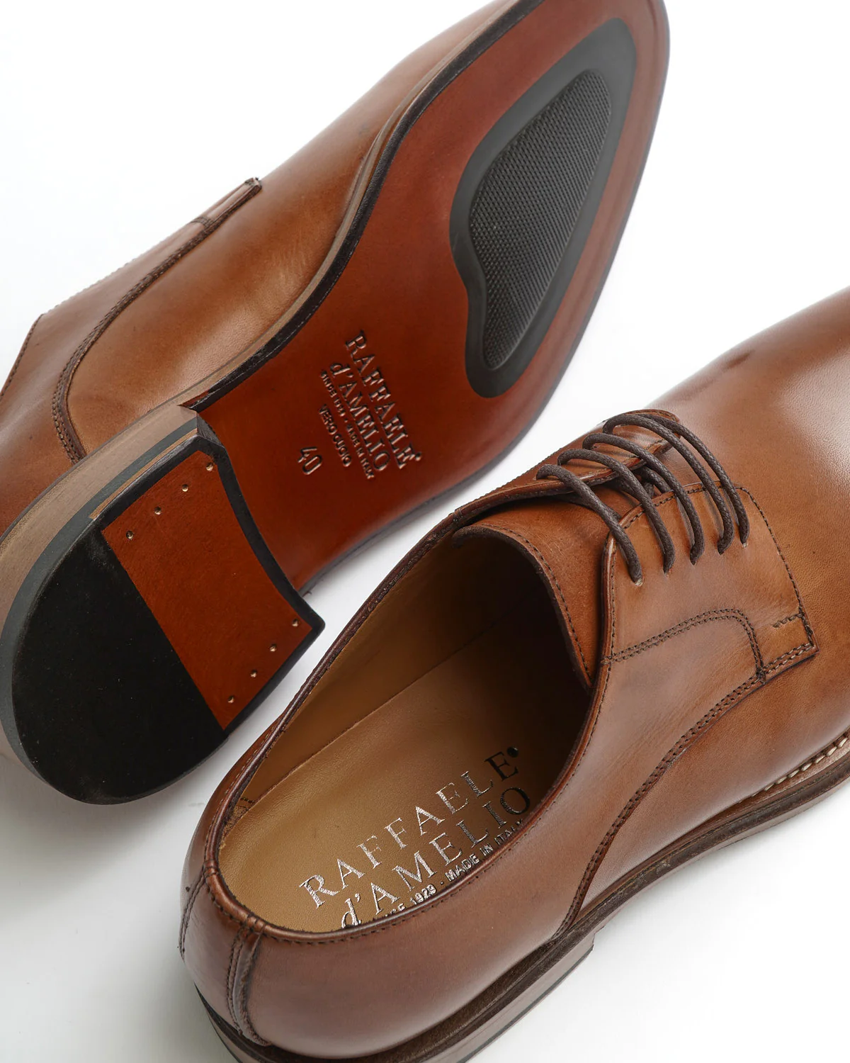 Cognac Chiseled Toe Derby Dress Shoe - Image 9